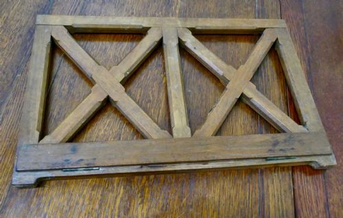 fig 4. French Arts and Crafts Walnut Folding Book Rest or Music Stand, Lutrin
