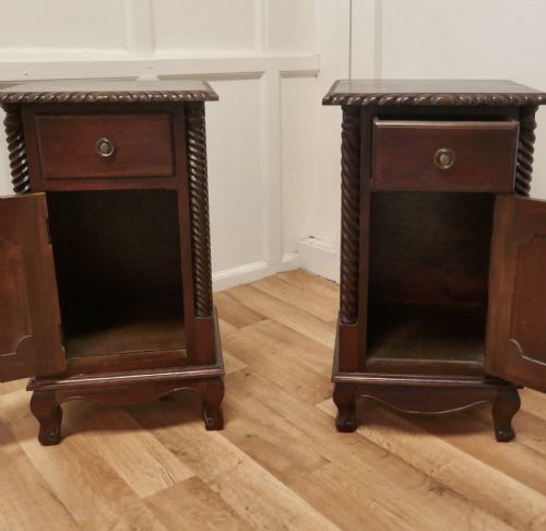 fig 2. A pair of French Mahogany Bedside Cupboards
