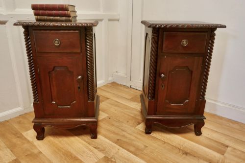 fig 3. A pair of French Mahogany Bedside Cupboards