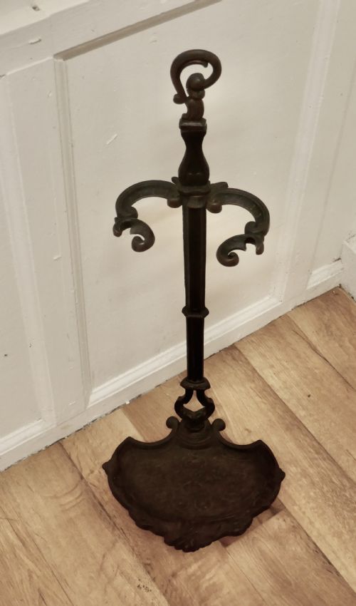 fig 1. French Art Nouveau Cast Iron Walking Stick Stand or Umbrella Stand