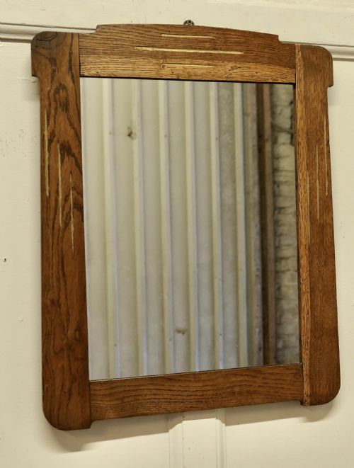 fig 1. Delightful Pair of French Art Deco Golden Oak Mirrors