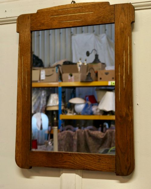 fig 2. Delightful Pair of French Art Deco Golden Oak Mirrors
