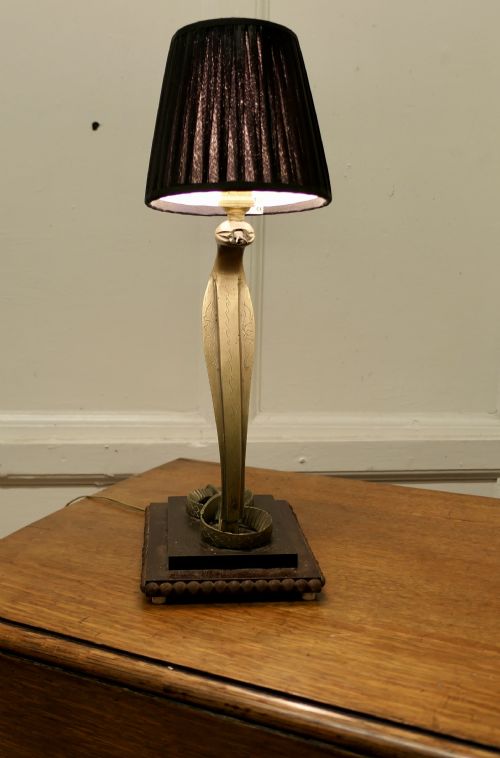 fig 1. Brass Table Lamp in the form of a Hissing King Cobra
