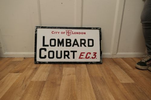 fig 1. City of London Glass Edwardian Street Sign, Lombard Court E.C.3