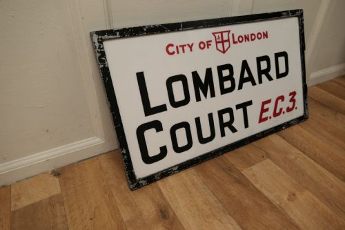 fig 2. City of London Glass Edwardian Street Sign, Lombard Court E.C.3