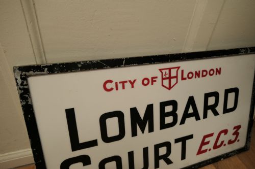 fig 3. City of London Glass Edwardian Street Sign, Lombard Court E.C.3
