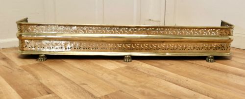 Fine Quality Victorian Pierced Brass Fender