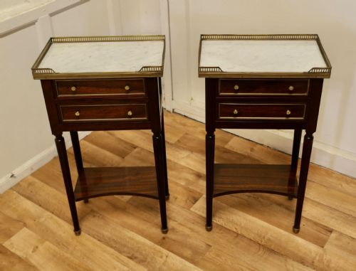 fig 1. A Pair of French 19th Century Side Tables or Bedside Cabinets