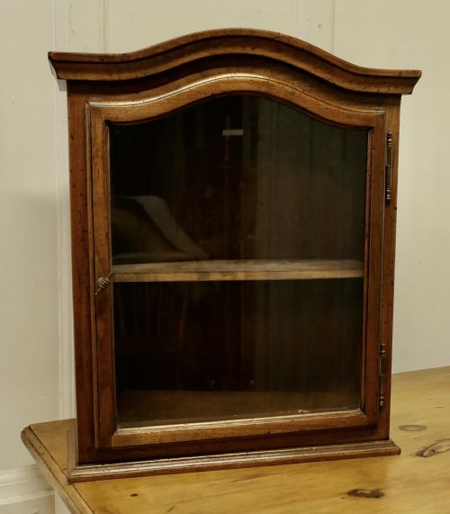French 19th Century Glazed Walnut Wall Cabinet