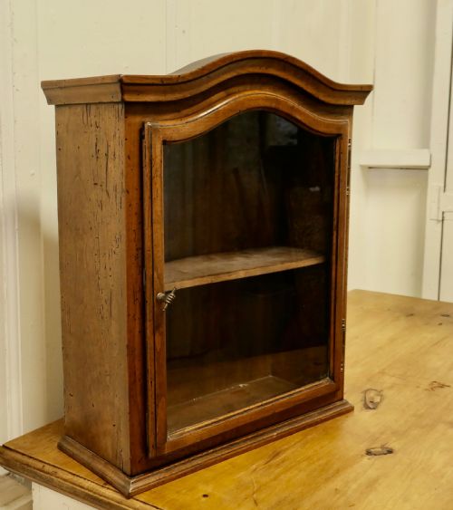 fig 1. French 19th Century Glazed Walnut Wall Cabinet