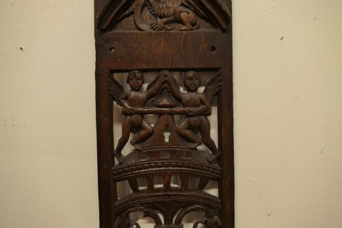 fig 2. 16th Century Carved Oak Escutcheon