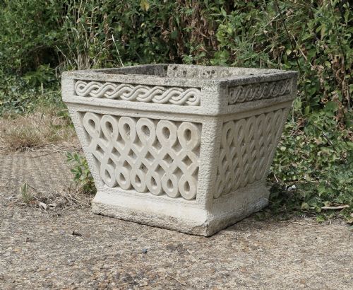 fig 1. A Set of 5 Classical Basket Weave Garden Planters