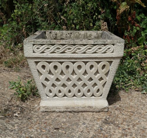 fig 2. A Set of 5 Classical Basket Weave Garden Planters