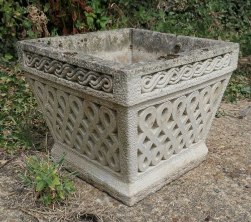 fig 4. A Set of 5 Classical Basket Weave Garden Planters