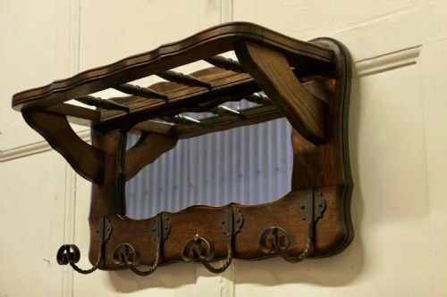 fig 3. French Oak Coat and Hat Rack with Mirror