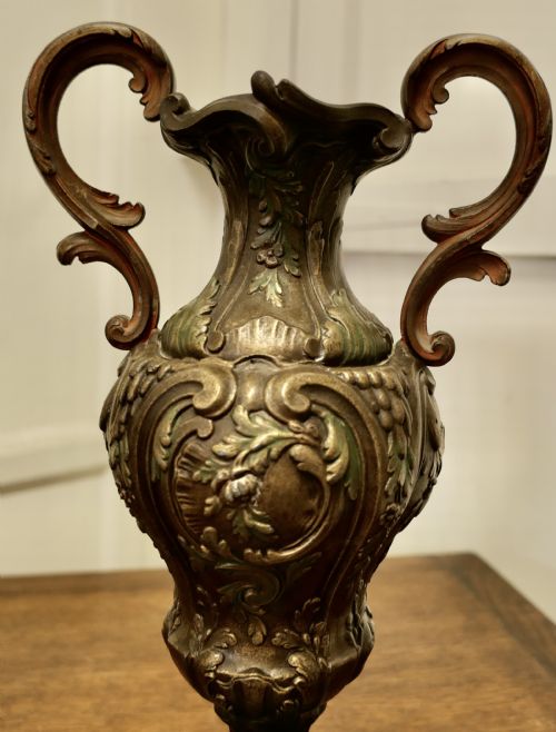 fig 1. A Pair of French 19th Century Neo Classical Bronzed Spelter Vases