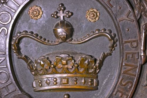 fig 2. Very Large English Bronze Royal Coat of Arms Shield Wall Plaque