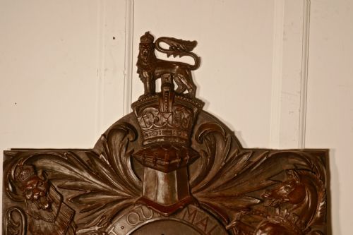 fig 3. Very Large English Bronze Royal Coat of Arms Shield Wall Plaque