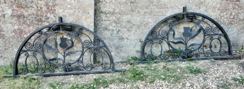 Wonderful Pair of Scottish Architectural Wrought Iron Fanlights