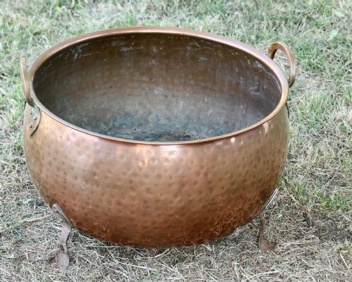 fig 1. 19th Century Arts and Crafts Copper Log Bin or Planter