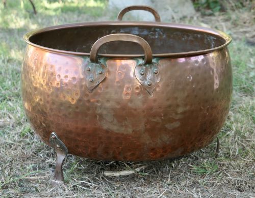 fig 3. 19th Century Arts and Crafts Copper Log Bin or Planter
