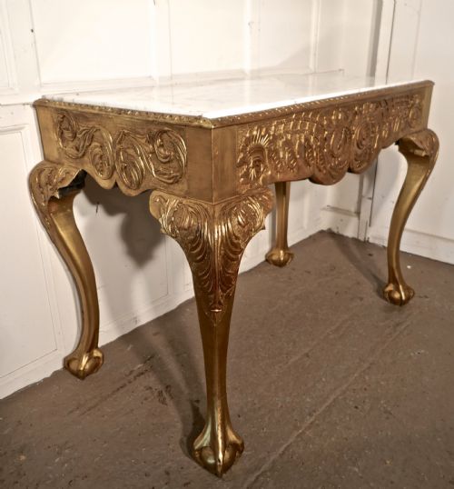 fig 3. 19th Century French Marble Top Gilt Console or Hall Table