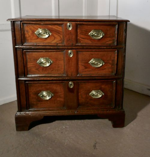 18th Century Small Elm Country Chest of Drawers