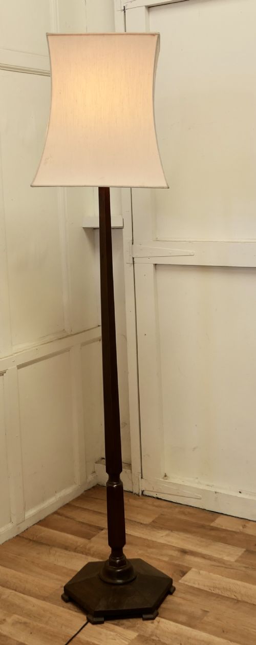 Art Deco Walnut Floor Standing or Standard Lamp