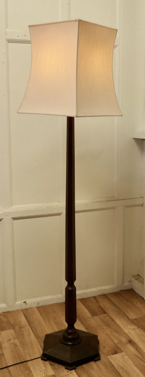 fig 1. Art Deco Walnut Floor Standing or Standard Lamp