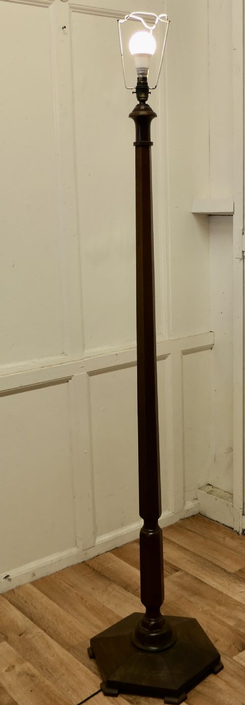 fig 4. Art Deco Walnut Floor Standing or Standard Lamp
