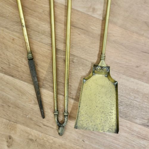 fig 3. 19th Century Set of Gothic Twist Fireside Tools