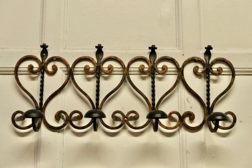 French Arts and Crafts Wrought Iron Hat and Coat Rack