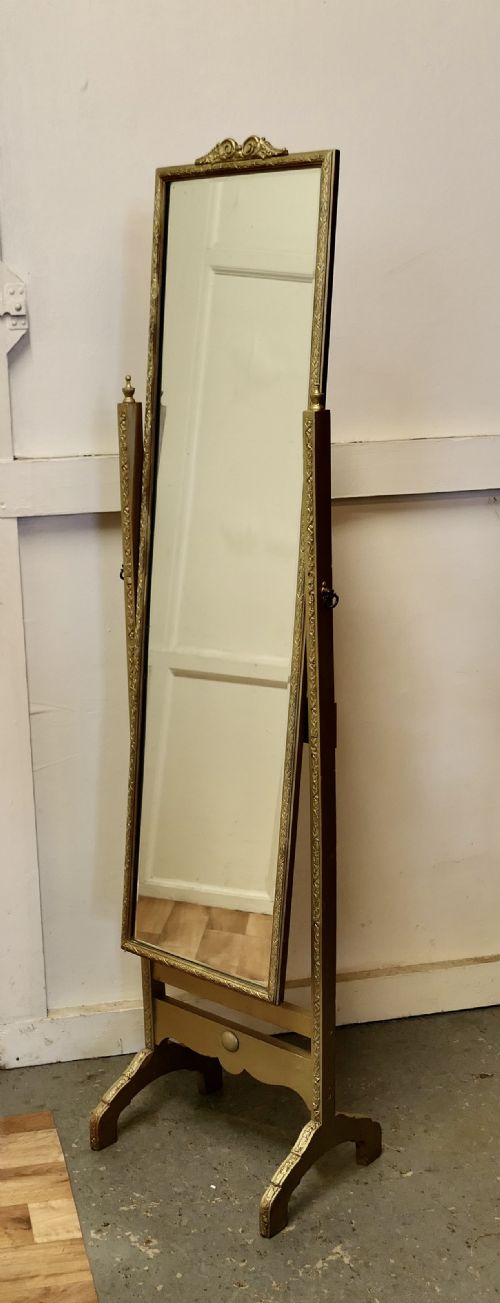 fig 2. A Superb Art Deco Rococo Style Gilt Cheval Dressing Mirror