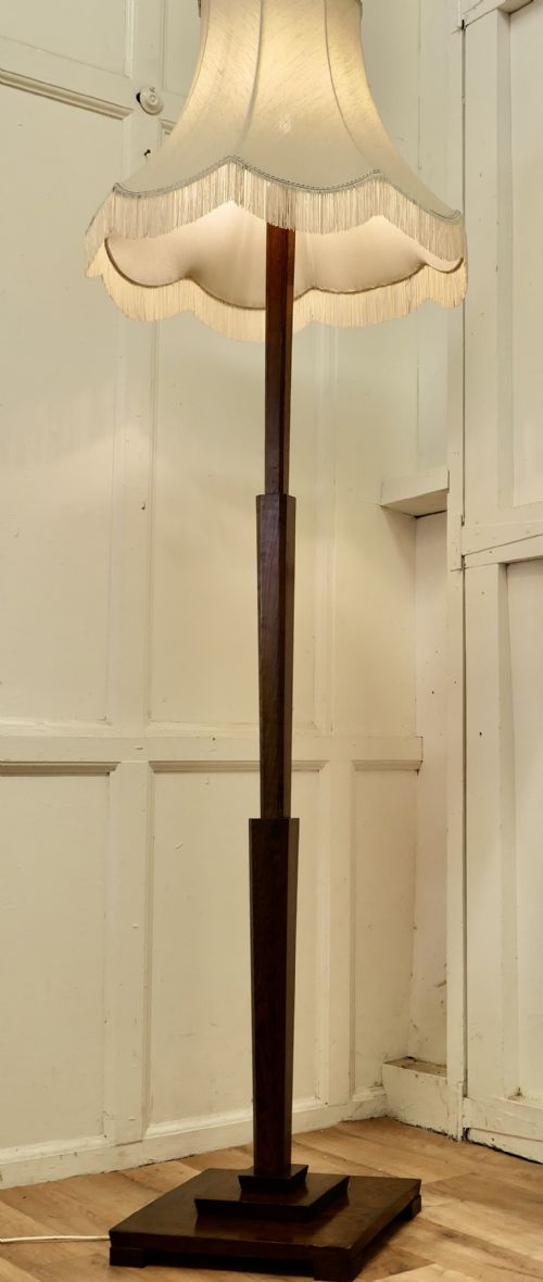 Art Deco Odeon Style Oak Standard or Floor Lamp
