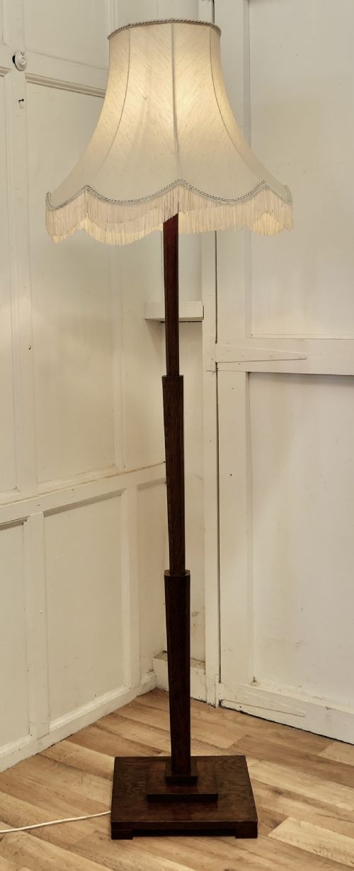 fig 2. Art Deco Odeon Style Oak Standard or Floor Lamp