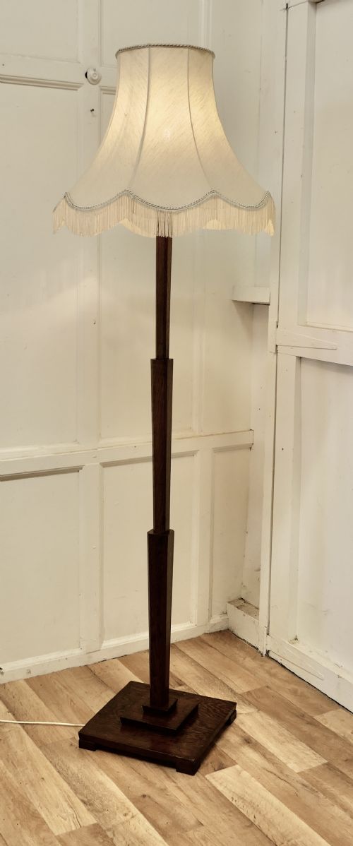 fig 3. Art Deco Odeon Style Oak Standard or Floor Lamp