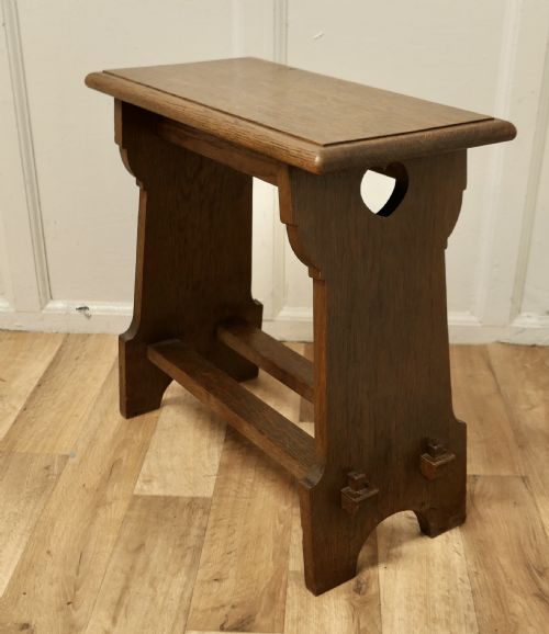 Arts and Crafts Golden Oak Joint Stool