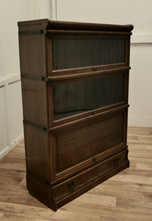 fig 1. Stacking Oak Globe Wernicke Barristers Bookcase or Filing Cabinet