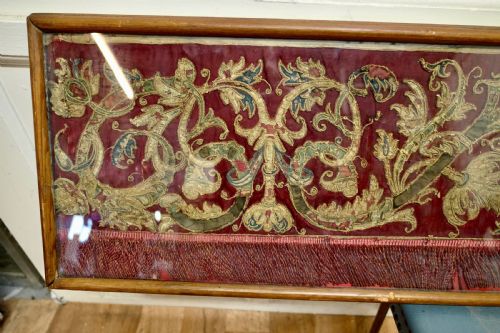 fig 1. Very Large Hand Embroidered Fringed Pelmet 
