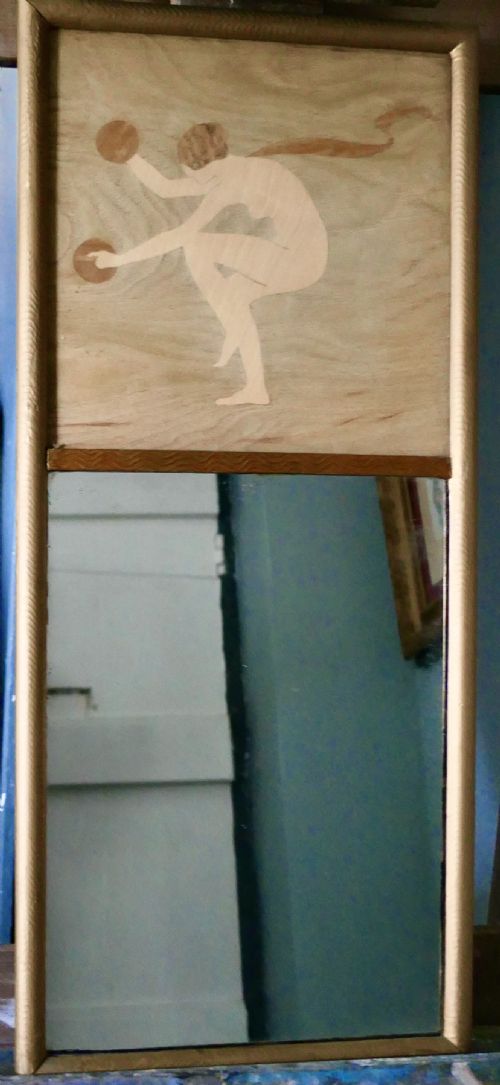 Arts and Crafts Marquetry Wall Mirror from the Rowley Gallery, by W a Chase