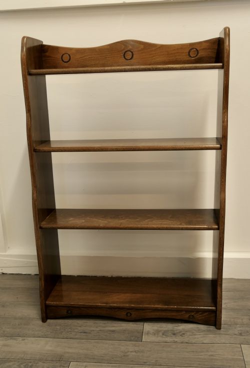Arts and Crafts Golden Oak Open Front Bookcase.