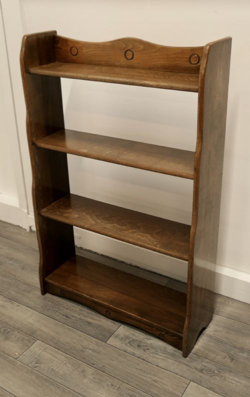 fig 1. Arts and Crafts Golden Oak Open Front Bookcase.