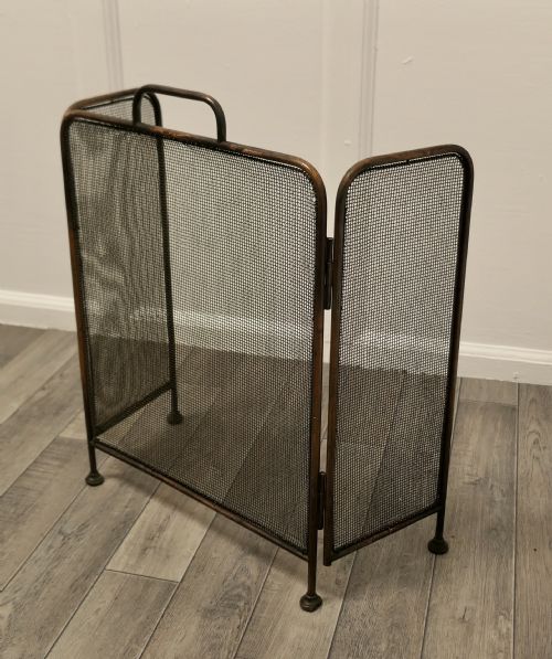 19th Century Folding Copper Fire Guard