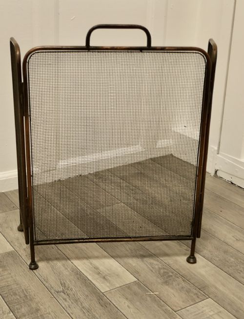 fig 1. 19th Century Folding Copper Fire Guard 