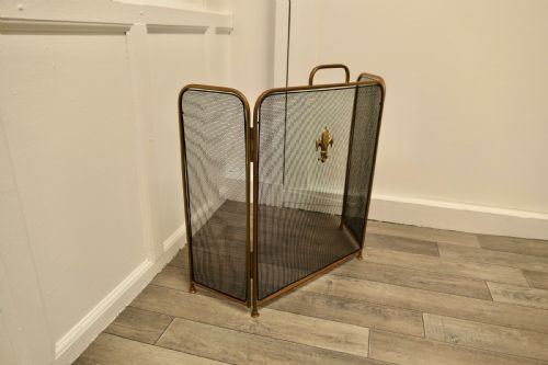 fig 2. Victorian Arts and Crafts Brass Fire Guard, Spark Screen