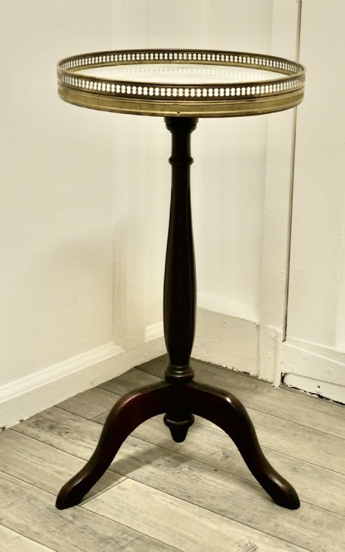 Petite French Marble Wine Table