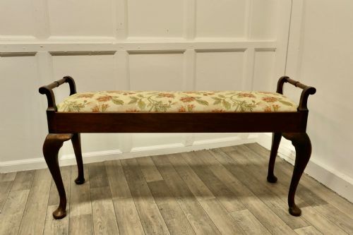 Victorian Walnut Window Seat, Duet Stool