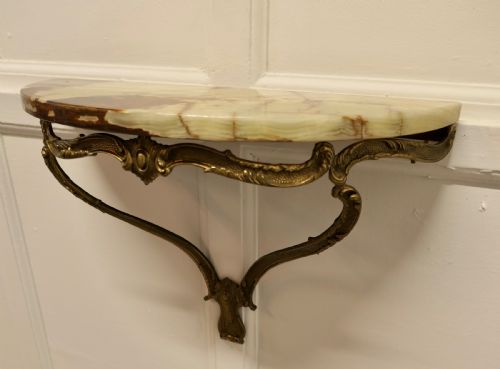 Charming, French Marble Console Wall Shelf