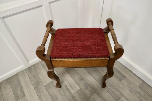 fig 2. An Edwardian Walnut Piano Stool