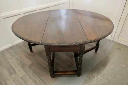 fig 1. Large 18th Century Oak Gate Leg Dining Table